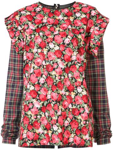 Les Animaux - Ruffle Longsleeve Top - Women - Cotton - S, Women's, Cotton
