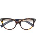 Valentino Eyewear Tortoiseshell Cat Eye Frames - Brown
