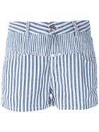 Closed - Striped Shorts - Women - Cotton/linen/flax - 24, Blue, Cotton/linen/flax