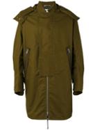 Oamc Straps Detail Hooded Coat, Men's, Size: Large, Green, Cotton/linen/flax