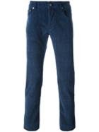 Jacob Cohen Plaid Slim Fit Jeans, Men's, Size: 36, Blue, Cotton/spandex/elastane