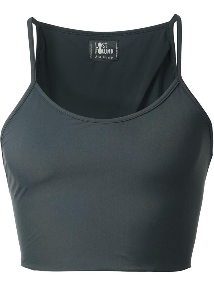 Lost & Found Ria Dunn Spaghetti Strap Cropped Top, Women's, Size: Large, Grey, Polyamide/spandex/elastane