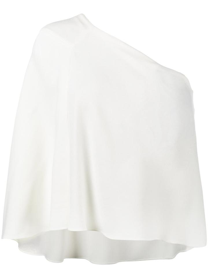 Roland Mouret - Hurley One-shoulder Blouse - Women - Spandex/elastane/acetate/viscose - 10, Women's, White, Spandex/elastane/acetate/viscose
