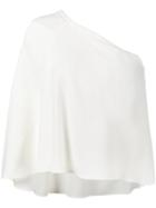 Roland Mouret - Hurley One-shoulder Blouse - Women - Spandex/elastane/acetate/viscose - 10, Women's, White, Spandex/elastane/acetate/viscose