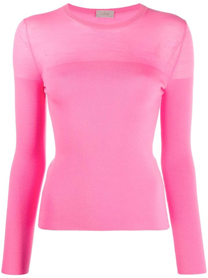 Mrz Long-sleeve Fine Knit Jumper - Pink