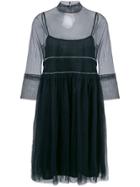 Fabiana Filippi Sheer Embellished Midi Dress - Black