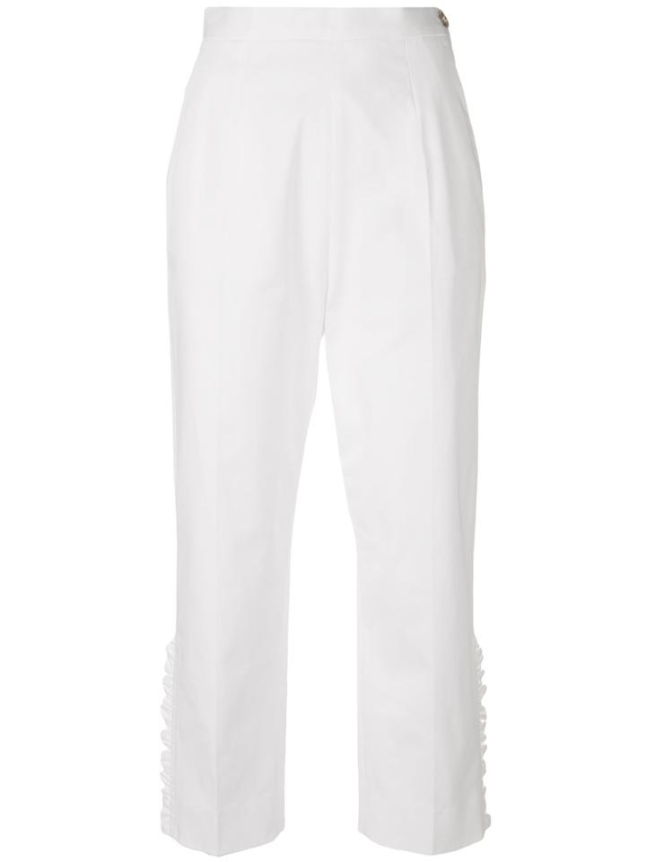I'm Isola Marras Cropped Ruffle Trousers - White