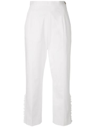 I'm Isola Marras Cropped Ruffle Trousers - White