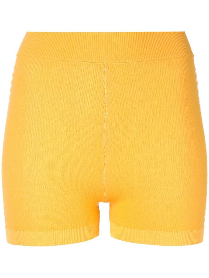 Nagnata Yoni Side Stripe Compression Shorts - Yellow