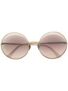 Bottega Veneta Eyewear Intrecciato Circle Sunglasses - Metallic