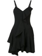 Cinq A Sept Ruffled Slip Dress, Women's, Size: 8, Black, Polyester/spandex/elastane/viscose