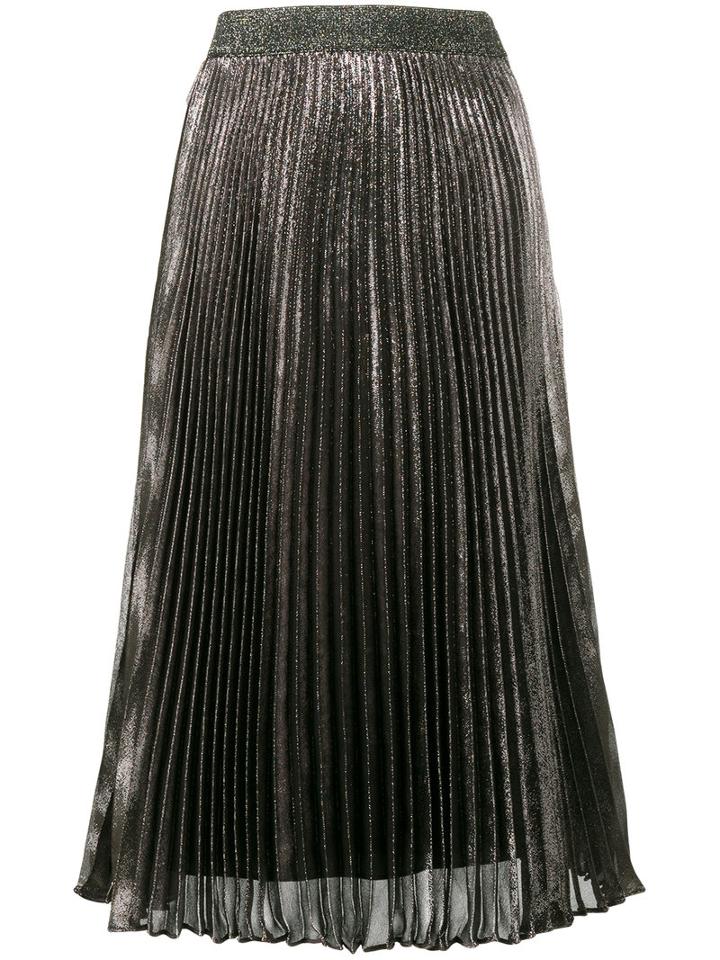 Christopher Kane Pleated Midi Skirt, Women's, Size: 38, Pink/purple, Silk/polyester/acetate