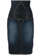 Philipp Plein Aquilegia Pencil Skirt - Blue