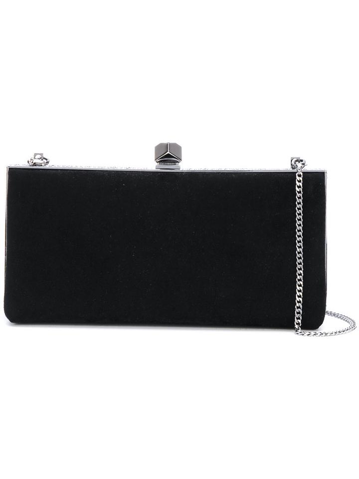 Jimmy Choo - Celeste Clutch Bag - Women - Suede/brass/glass - One Size, Black, Suede/brass/glass