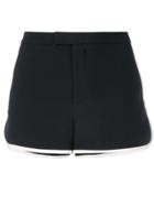 Red Valentino Contrast-trim Fitted Shorts - Black