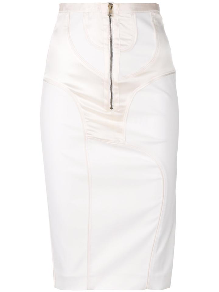 Gucci Vintage Corset Zipped Pencil Skirt - White