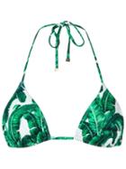 Dolce & Gabbana Banana Leaf Triangle Bikini, Women's, Size: Small, Green, Polyamide/spandex/elastane
