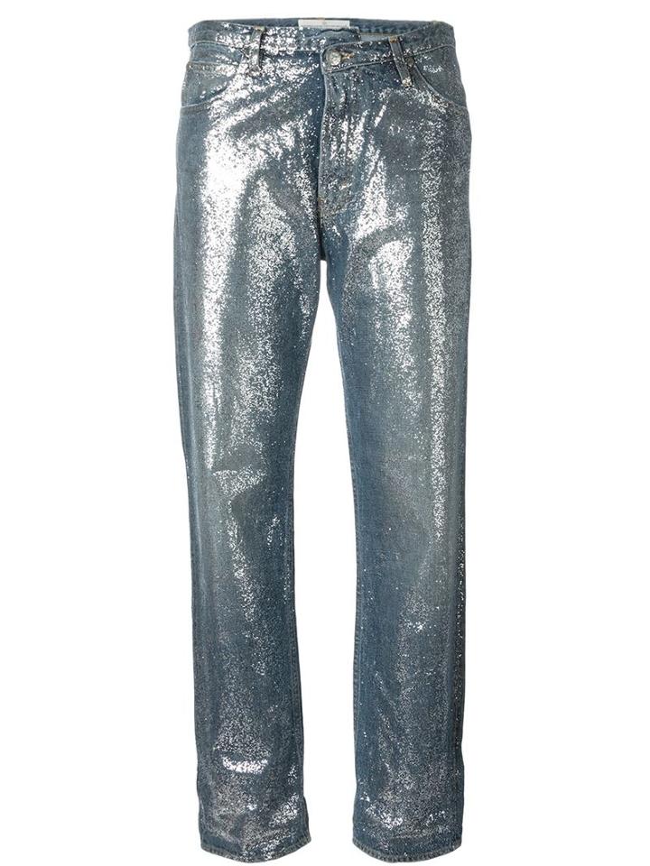 Golden Goose Deluxe Brand Glitter Jeans, Women's, Size: 26, Grey, Cotton