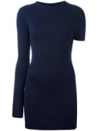 Jacquemus One Shoulder Dress, Women's, Size: 38, Blue, Virgin Wool