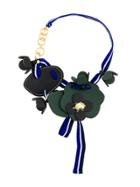 Marni Floral Web Necklace - Green