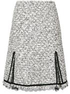 Giambattista Valli Tweed Lace-trim Skirt - White