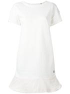 Moncler Flared Hem T-shirt Dress, Women's, Size: Medium, White, Cotton/polyester