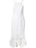 Christopher Esber Ruffle Leaf 'release' Dress, Women's, Size: 6, White, Polyester/spandex/elastane