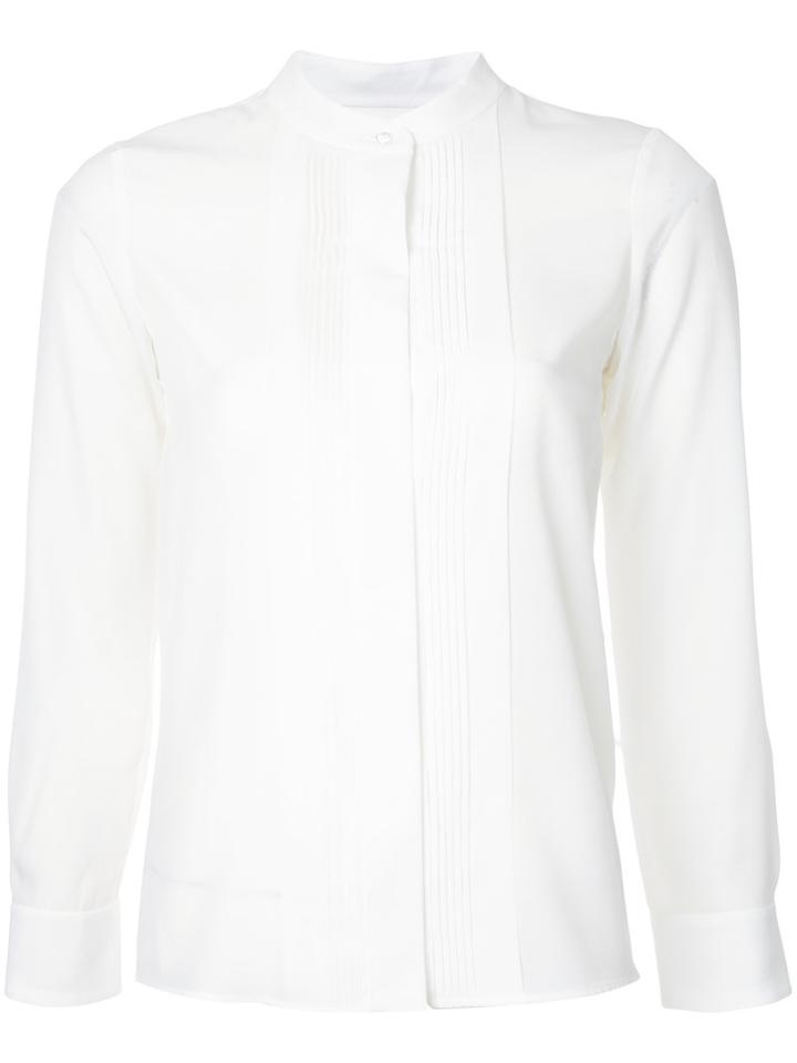 Estnation Pleated Front Shirt, Women's, Size: 36, White, Polyester