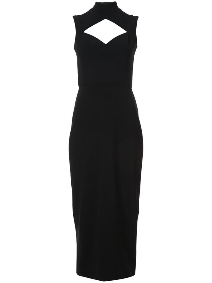 Christian Siriano Cut-detail Shift Midi Dress - Black