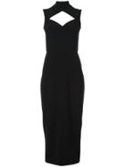Christian Siriano Cut-detail Shift Midi Dress - Black