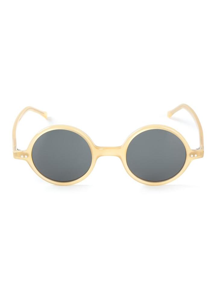 Lesca Small Round Frame Sunglasses
