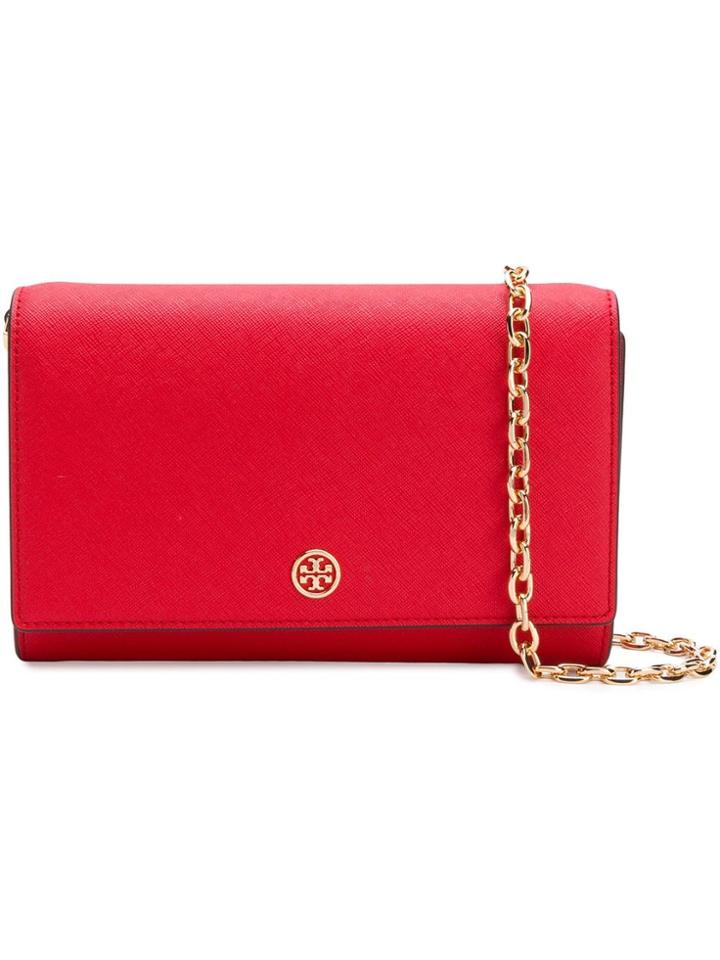Tory Burch Robinson Chain Wallet - Red