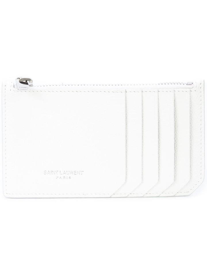 Saint Laurent Paris 5 Fragments Zip Pouch - White
