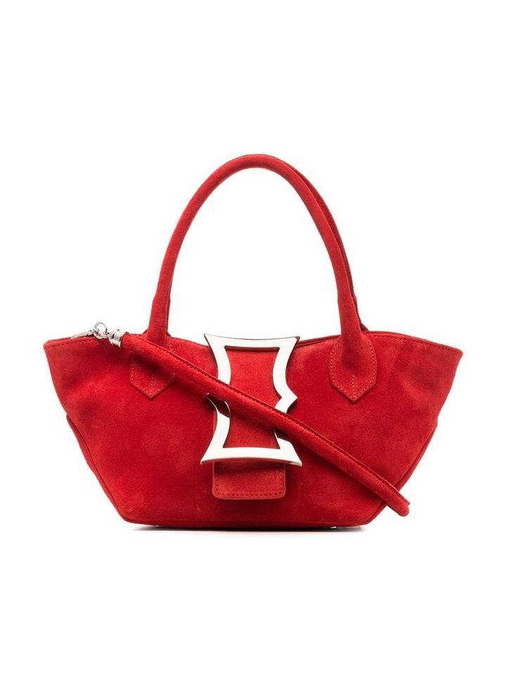 Dorateymur Red Mini Lament Suede Leather Tote Bag