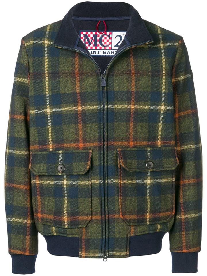 Mc2 Saint Barth Checked Zipped-up Jacket - Green