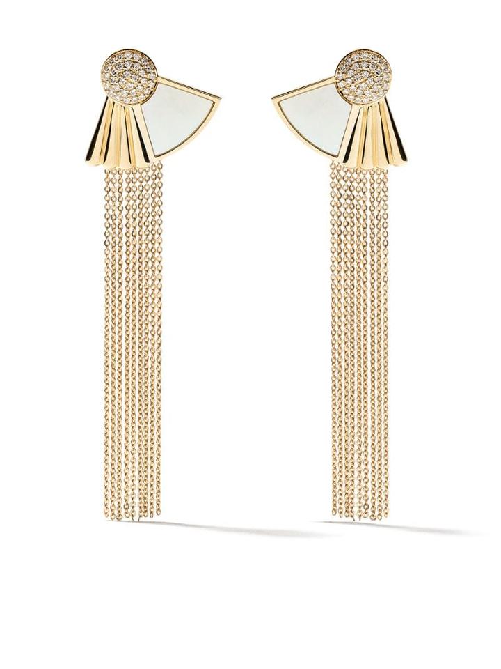 Fairfax & Roberts 18kt Yellow Gold Tassel Diamond And Mother-of-pearl
