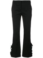 No21 Cropped Ruffle Trousers - Black