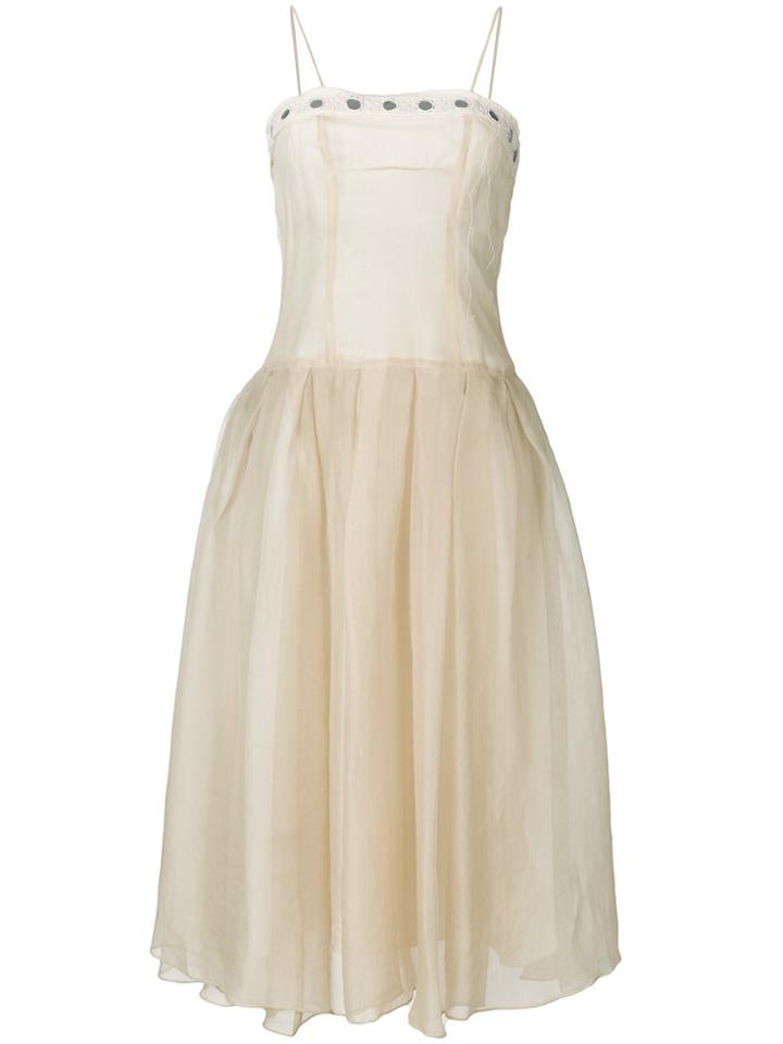 Romeo Gigli Vintage Full Midi Gown - Nude & Neutrals