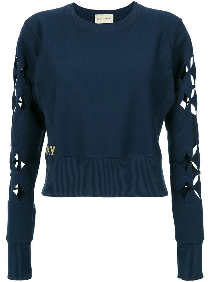 Andrea Bogosian Embroidered Destroyed Sweatshirt - Blue