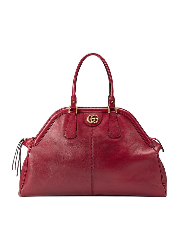 Gucci Re(belle) Large Top Handle Tote - Red