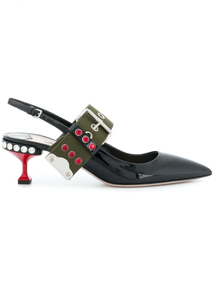 Miu Miu Pointed Toe Pumps - Black