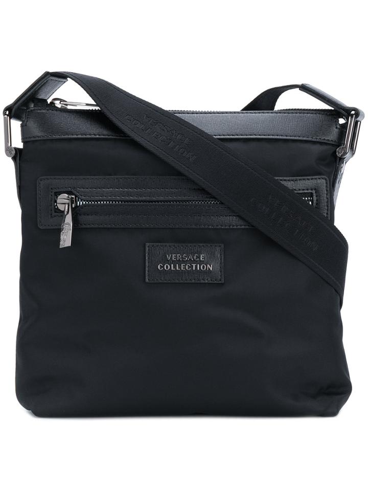 Versace Collection Logo Detail Shoulder Bag - Black