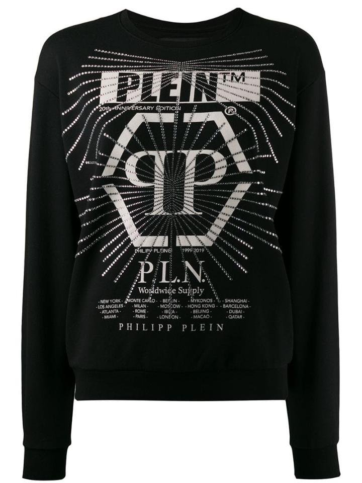 Philipp Plein Embellished Print Sweatshirt - Black