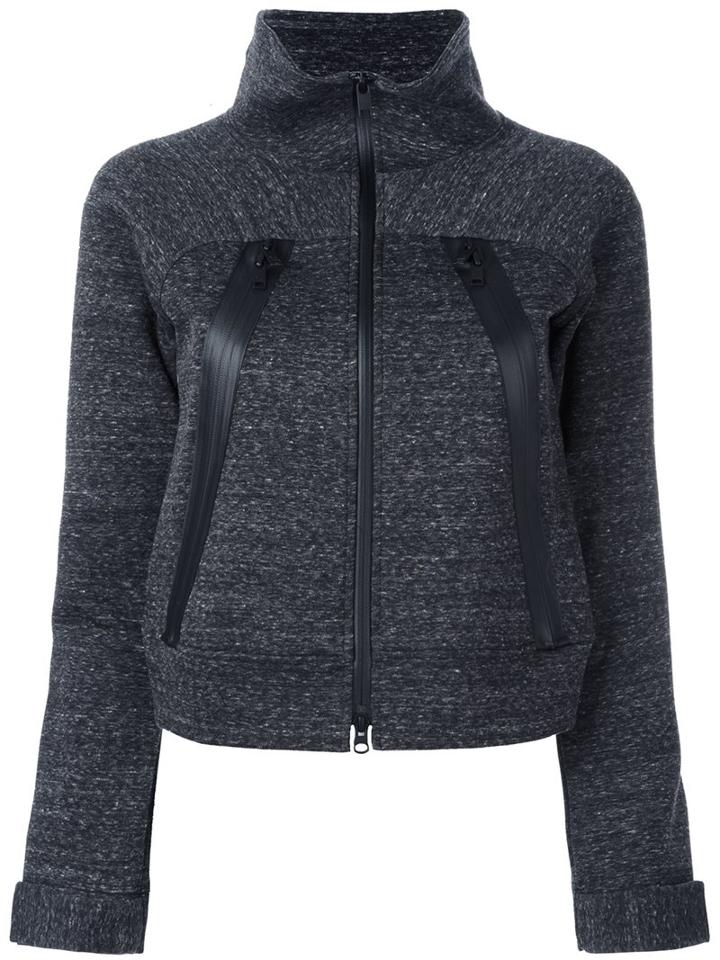 Y-3 Zip Up Cardigan, Women's, Size: Small, Grey, Cotton/polyester