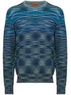 Missoni Knitted Signature Stripe Jumper - Blue