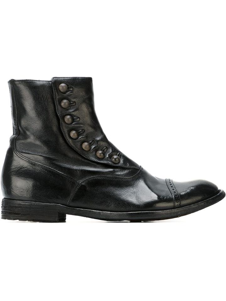 Officine Creative Buttoned Ankle Boots - Black