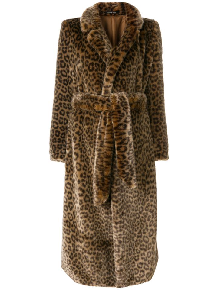 Tagliatore Leopard Print Belt Coat - Multicolour