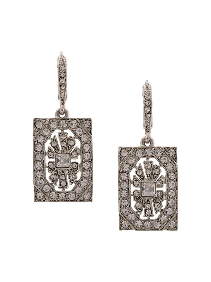 Oscar De La Renta Crystal-embellished Earrings - Silver