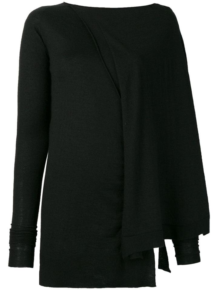 Rick Owens Slim-fitted Asymmetric Sweater - Black