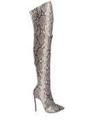 Casadei Over The Knee Animal Print Boots - Neutrals
